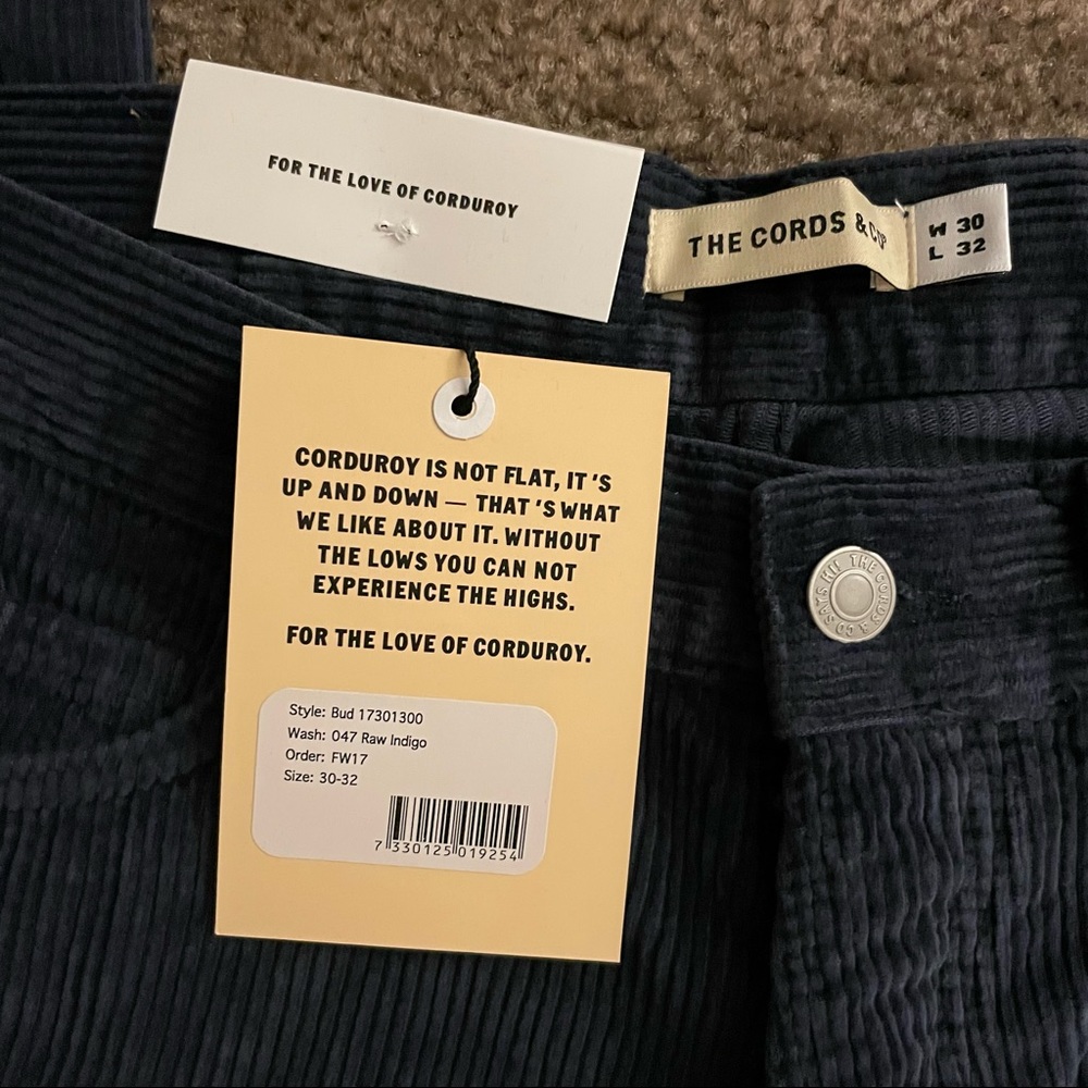 Size 30 - 32 Mens Corduroy Pants Navy 100% Cotton - Picture 4 of 9